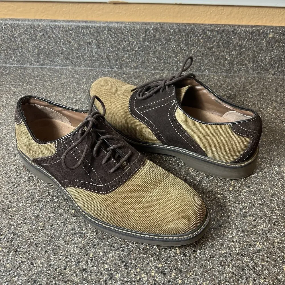 G.H.Bass & Co Men's Size 10.5 D Shoes Brown Fabric Casual Comfort Oxford Lace Up
